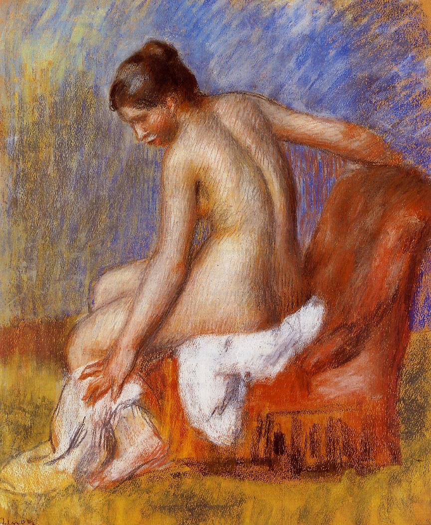 Nude in an Armchair - Pierre-Auguste Renoir painting on canvas